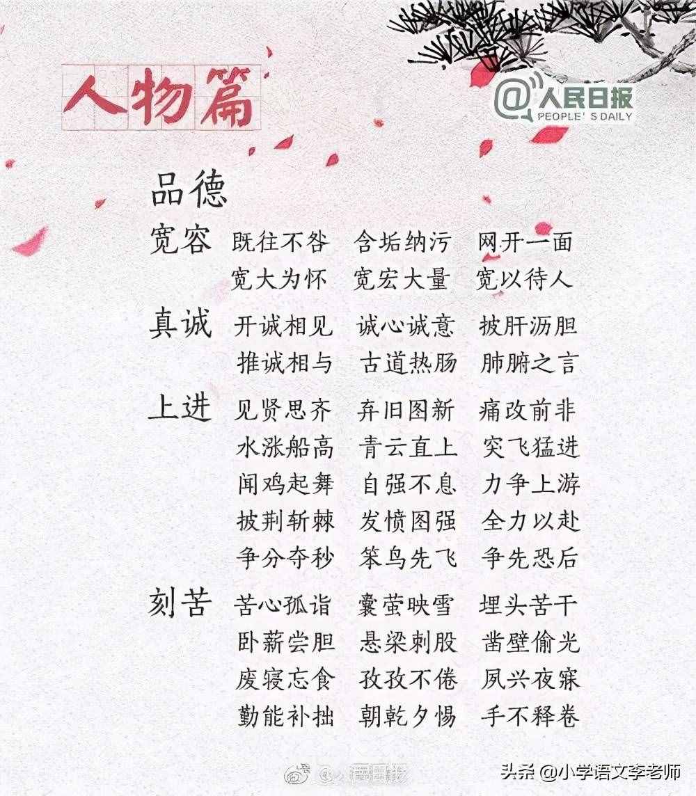 270個常用的四字詞語，暑假讓孩子積累，寫出好作文不再難