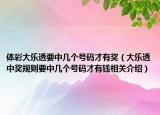 體彩大樂透要中幾個號碼才有獎（大樂透中獎規(guī)則要中幾個號碼才有錢相關(guān)介紹）