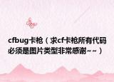 cfbug卡槍（求cf卡槍所有代碼必須是圖片類型非常感謝~~）