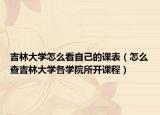吉林大學(xué)怎么看自己的課表（怎么查吉林大學(xué)各學(xué)院所開課程）
