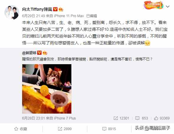 郭碧婷孕期深夜發(fā)文悔不當初，向太發(fā)聲回應(yīng)了