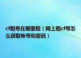 cf租號在哪里租（網(wǎng)上租cf號怎么獲取帳號和密碼）