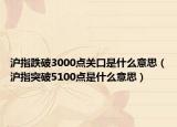 滬指跌破3000點關口是什么意思（滬指突破5100點是什么意思）
