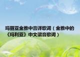 瑪麗亞金雅中音譯歌詞（金雅中的《瑪利亞》中文諧音歌詞）