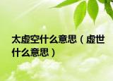 太虛空什么意思（虛世什么意思）