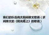我們的隊(duì)伍向太陽閻維文歌詞（求閻維文的《陽光路上》的歌詞）