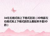 3d左右格式和上下格式區(qū)別（3D電影左右格式和上下格式的怎么看起來(lái)不是3D的）