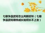 七雄爭霸武將怎么判斷好壞（七雄爭霸武將領(lǐng)悟成長如何長不上去）