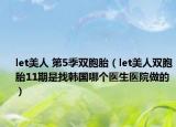 let美人 第5季雙胞胎（let美人雙胞胎11期是找韓國哪個(gè)醫(yī)生醫(yī)院做的）