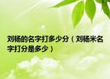 劉楊的名字打多少分（劉楊米名字打分是多少）