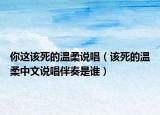 你這該死的溫柔說唱（該死的溫柔中文說唱伴奏是誰）