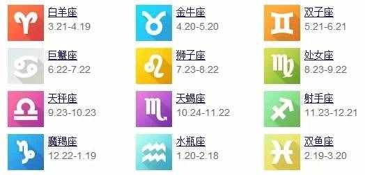 12星座日期對照表，不知自己星座的看這！