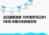 當日最新消息 38歲房貸可以貸30年嗎 年限與年齡有關嗎