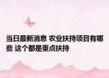 當日最新消息 農(nóng)業(yè)扶持項目有哪些 這個都是重點扶持