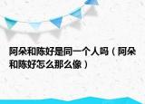 阿朵和陳好是同一個(gè)人嗎（阿朵和陳好怎么那么像）