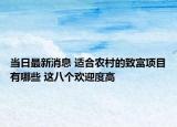 當(dāng)日最新消息 適合農(nóng)村的致富項(xiàng)目有哪些 這八個(gè)歡迎度高