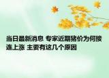 當日最新消息 專家近期豬價為何接連上漲 主要有這幾個原因