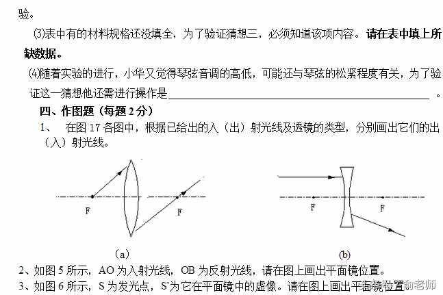 八年級(jí)物理上冊(cè)期末測(cè)試卷及答案，期末了，同學(xué)們測(cè)試一下！