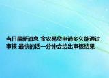當日最新消息 金農(nóng)易貸申請多久能通過審核 最快的話一分鐘會給出審核結果