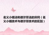名義小組法和德爾菲法的異同（名義小組技術(shù)與德爾菲技術(shù)的區(qū)別）