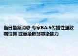 當日最新消息 專家BA.5傳播性強致病性弱 或重拾肺部感染能力