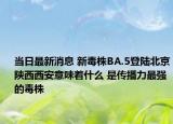 當(dāng)日最新消息 新毒株BA.5登陸北京陜西西安意味著什么 是傳播力最強(qiáng)的毒株