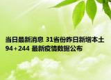 當日最新消息 31省份昨日新增本土94+244 最新疫情數(shù)據(jù)公布