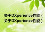 關(guān)于DXperience性能（關(guān)于DXperience性能）