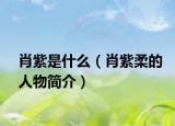 肖紫是什么（肖紫柔的人物簡介）