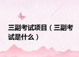 三副考試項目（三副考試是什么）