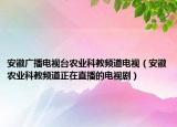 安徽廣播電視臺農(nóng)業(yè)科教頻道電視（安徽農(nóng)業(yè)科教頻道正在直播的電視劇）