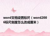 word文檔設(shè)置標(biāo)尺（word2006標(biāo)尺刻度怎么改成厘米）