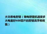 大功率電野豬（做電野豬機(jī)器要多大電最好400百斤的野豬高手教教我）