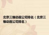 北京三維動(dòng)畫(huà)公司排名（北京三維動(dòng)畫(huà)公司排名）
