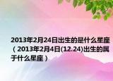 2013年2月24日出生的是什么星座（2013年2月4日(12.24)出生的屬于什么星座）