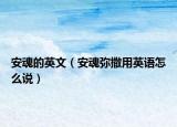 安魂的英文（安魂彌撒用英語怎么說）