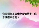 你念或者不念我全文鋼筆字（你念或者不念我）
