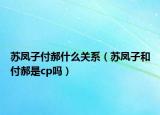 蘇鳳子付郝什么關(guān)系（蘇鳳子和付郝是cp嗎）