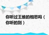 你聽過王維的相思嗎（你聽的到）