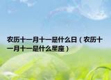 農(nóng)歷十一月十一是什么日（農(nóng)歷十一月十一是什么星座）