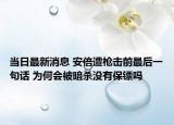 當(dāng)日最新消息 安倍遭槍擊前最后一句話 為何會(huì)被暗殺沒(méi)有保鏢嗎
