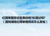 紅網(wǎng)舉報(bào)投訴是真的嗎?處理過嗎?（請(qǐng)問湖南紅網(wǎng)舉報(bào)投訴怎么發(fā)帖）