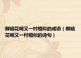柳暗花明又一村相似的成語（柳暗花明又一村相似的詩句）