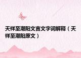 天祥至潮陽文言文字詞解釋（天祥至潮陽原文）