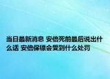 當(dāng)日最新消息 安倍死前最后說(shuō)出什么話(huà) 安倍保鏢會(huì)受到什么處罰