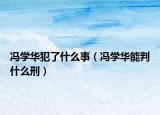馮學(xué)華犯了什么事（馮學(xué)華能判什么刑）