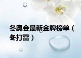 冬奧會(huì)最新金牌榜單（冬打雷）