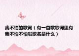 我不怕的歌詞（有一首歌歌詞里有我不怕不怕啦歌名是什么）
