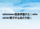 whenever的意思是什么（whenever等于什么簡(jiǎn)介介紹）