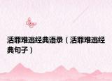 活罪難逃經(jīng)典語(yǔ)錄（活罪難逃經(jīng)典句子）